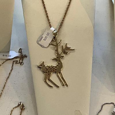 415 Lot of Christmas, Reindeer Necklaces