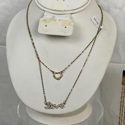 417 Assorted Gold and Silver Tone Necklace and Dangle Earring Lot
