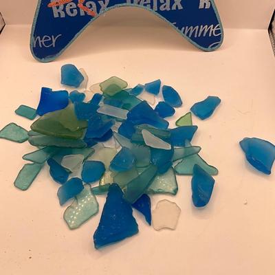 424 Lot of Sea Glass and Beach Party Star Sign