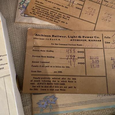 .vintage Cards and Receipts from 1911