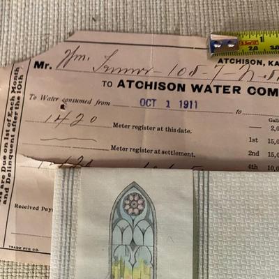 .vintage Cards and Receipts from 1911