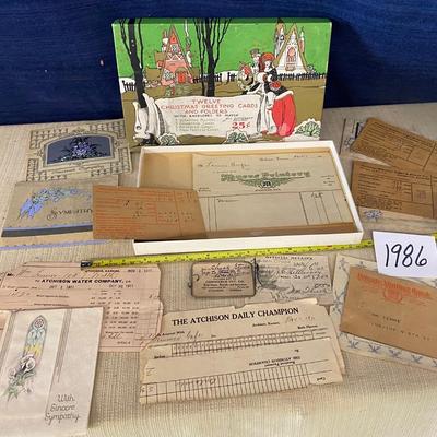 .vintage Cards and Receipts from 1911