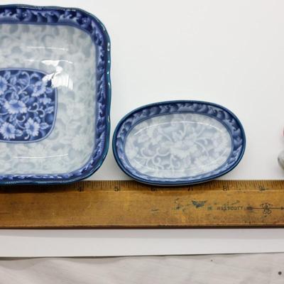 Mini Delft Porcelain Shoes, Blue & White Porcelain Dishes