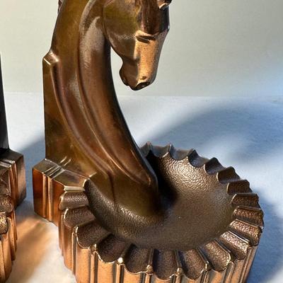 Art Deco Bronze-Plated Horse Bookend/Ashtray, circa 1930s