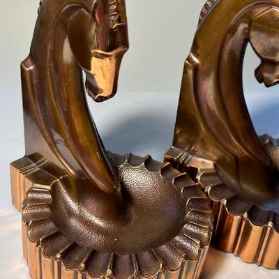 Art Deco Bronze-Plated Horse Bookend/Ashtray, circa 1930s
