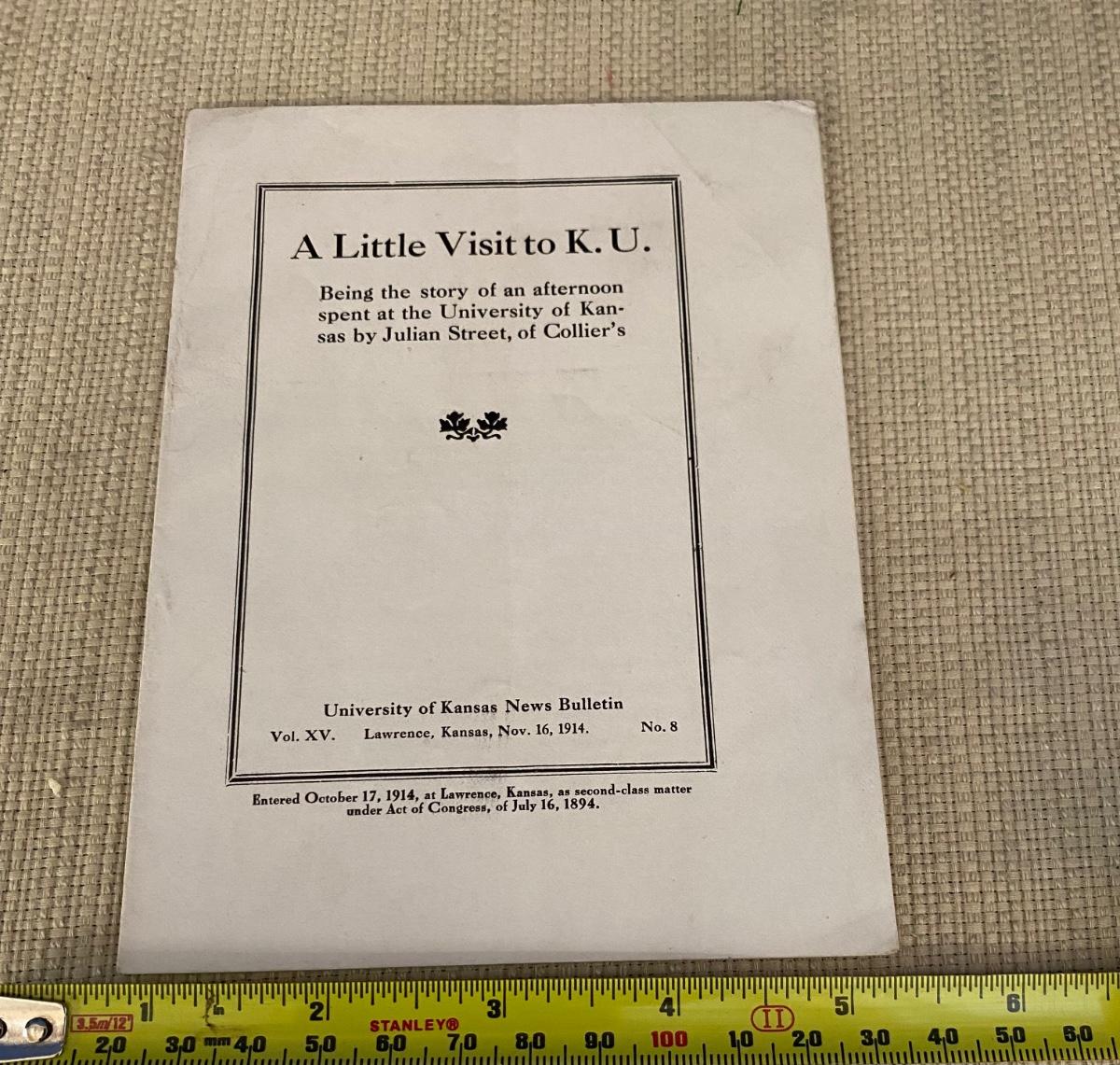 1914 A Little Visit to KU Book