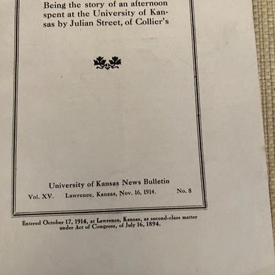1914 A Little Visit to KU Book