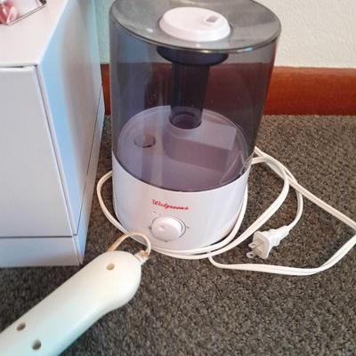 Her home spa day bath robe with items of luxury massager, humidifier, thera-sox and more