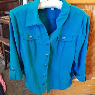 Women's Black jean jacket, embroidered african animals Jacket and blue suede like jacket