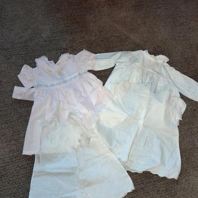 Vintage embroidered baby clothes dresses / gowns