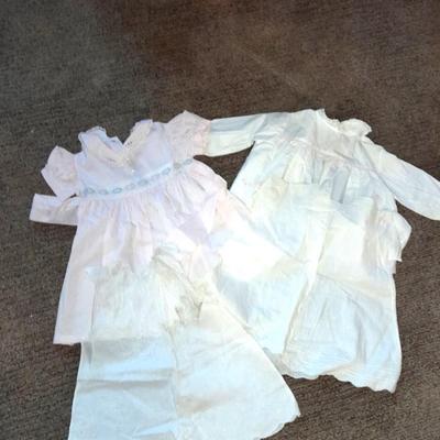 Vintage embroidered baby clothes dresses / gowns