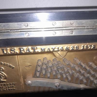 Antique Steinway & Sons, New York, Ebonized Wood Upright Piano, 1876