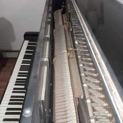 Antique Steinway & Sons, New York, Ebonized Wood Upright Piano, 1876