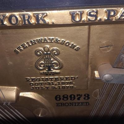 Antique Steinway & Sons, New York, Ebonized Wood Upright Piano, 1876