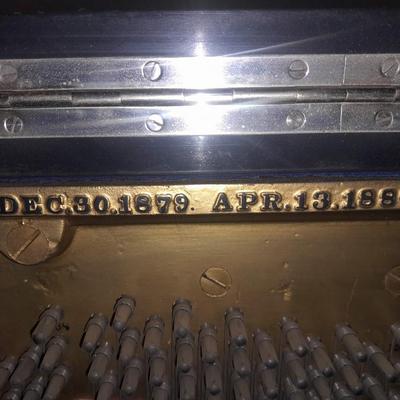 Antique Steinway & Sons, New York, Ebonized Wood Upright Piano, 1876