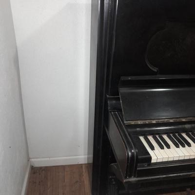 Antique Steinway & Sons, New York, Ebonized Wood Upright Piano, 1876