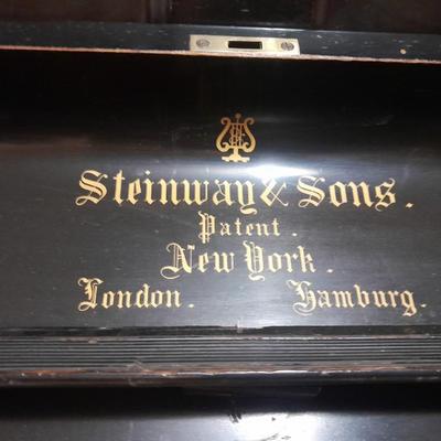 Antique Steinway & Sons, New York, Ebonized Wood Upright Piano, 1876