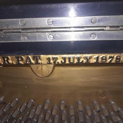 Antique Steinway & Sons, New York, Ebonized Wood Upright Piano, 1876