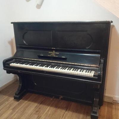 Antique Steinway & Sons, New York, Ebonized Wood Upright Piano, 1876