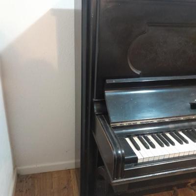 Antique Steinway & Sons, New York, Ebonized Wood Upright Piano, 1876