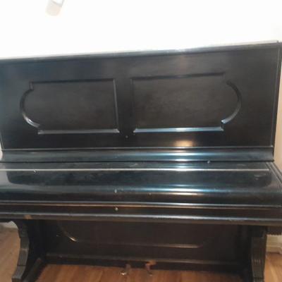 Antique Steinway & Sons, New York, Ebonized Wood Upright Piano, 1876