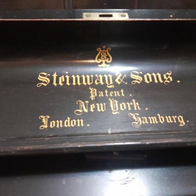 Antique Steinway & Sons, New York, Ebonized Wood Upright Piano, 1876