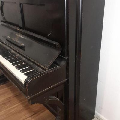 Antique Steinway & Sons, New York, Ebonized Wood Upright Piano, 1876