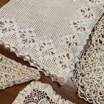 Variety of Crochet Table Runners, Doilies, etc.