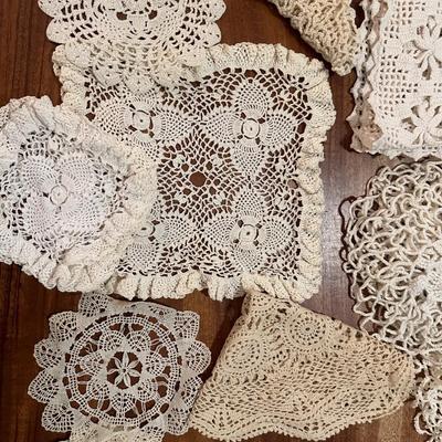 Variety of Crochet Table Runners, Doilies, etc.
