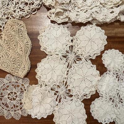 Variety of Crochet Table Runners, Doilies, etc.