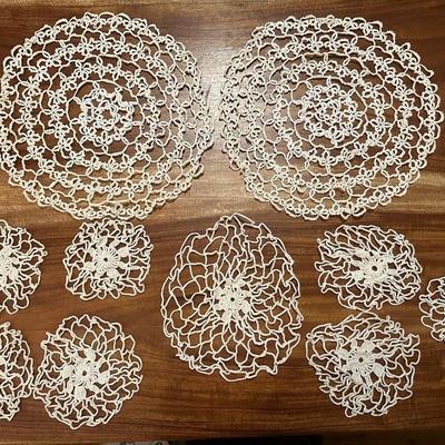 Variety of Crochet Table Runners, Doilies, etc.