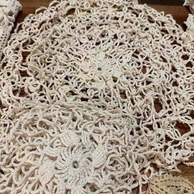 Variety of Crochet Table Runners, Doilies, etc.