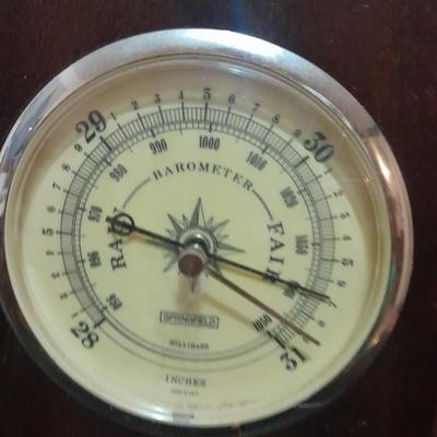 Vintage wood framed wall mount Springfield Barometer