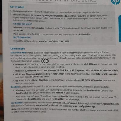 HP ENVY 5530 e all in one series printer Scan, copy, print
