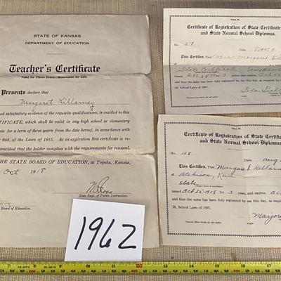 1918 Teachers Certificate