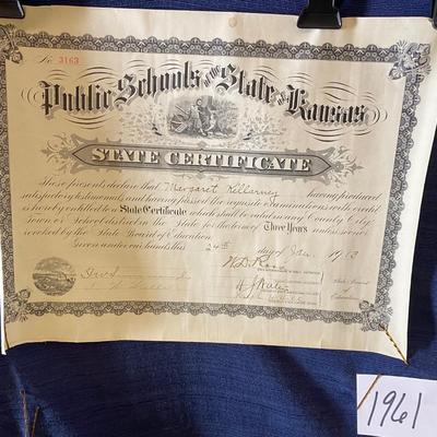 1913 Kansas Diploma