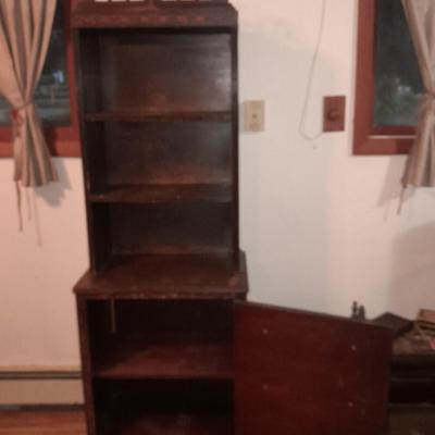 Antique solid wood Cupboard with bookshelf