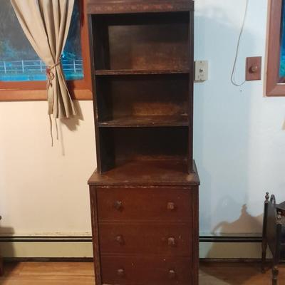 Antique solid wood Cupboard with bookshelf