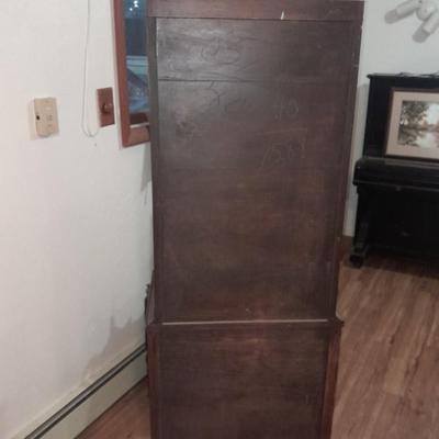 Antique solid wood Cupboard with bookshelf