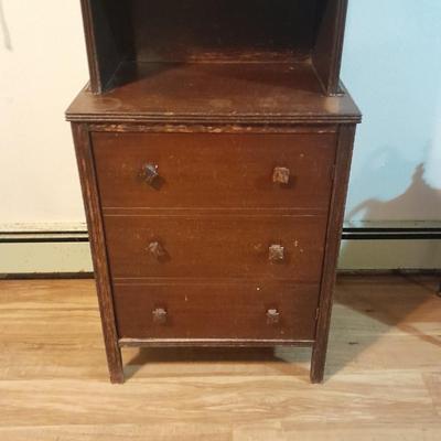 Antique solid wood Cupboard with bookshelf