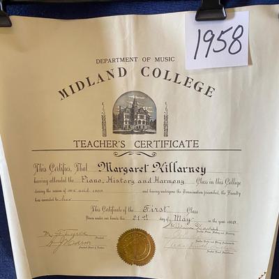 1909 Teachers Certificate