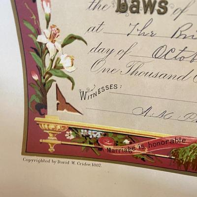 1888 Marriage Certificate