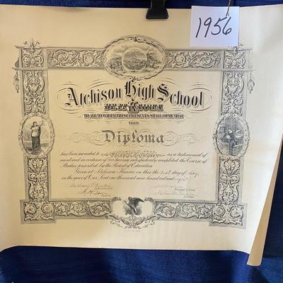 1908 Atchison High School Diploma