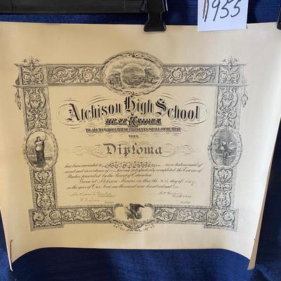 1910 Atchison High School Diploma