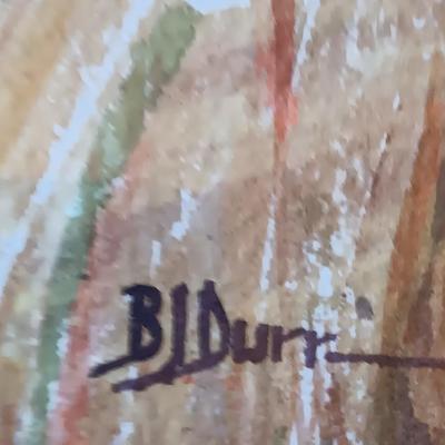 SIGNED Bd Durr Split frame original watercolor "Last of the Big herds - " 27" x 30" Buffalo