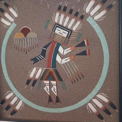 Signed and framed Navajo Sandpainting Rainbow Ye! Begg