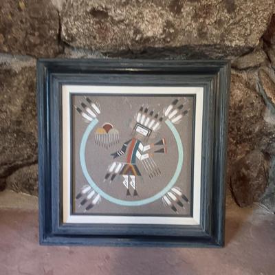 Signed and framed Navajo Sandpainting Rainbow Ye! Begg