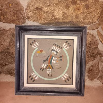 Signed and framed Navajo Sandpainting Rainbow Ye! Begg