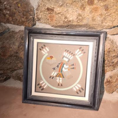 Signed and framed Navajo Sandpainting Rainbow Ye! Begg