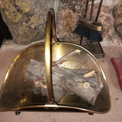 Fireplace tools with wood holder